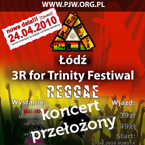 Koncert Reggae for Trinity przełożony