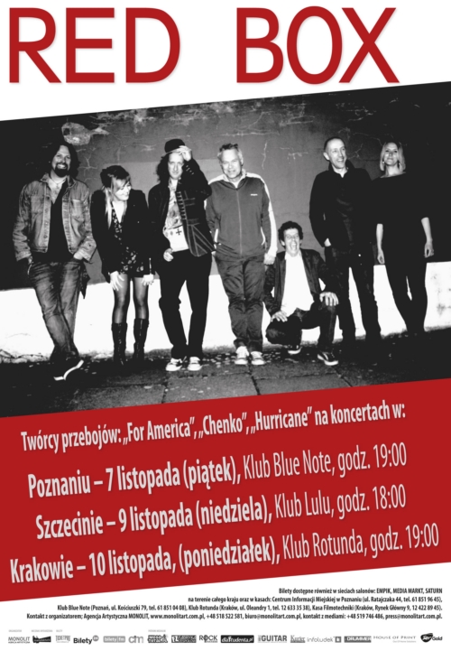 Plakat trasy koncertowej Red Box